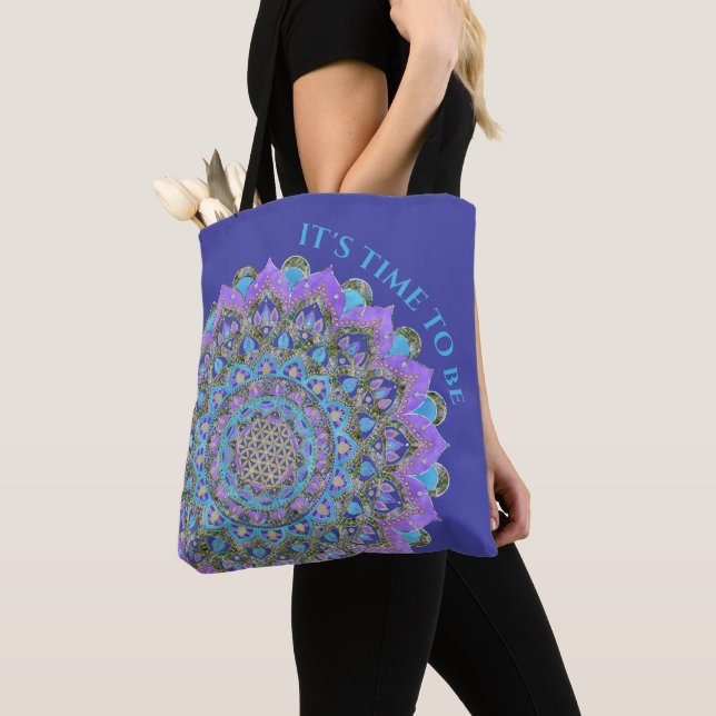 Flower Of Life - Mandala India Style 2 Tote Bag (Close Up)