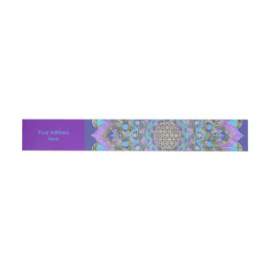 Flower Of Life - Mandala India Style 2 Wraparound Address Label
