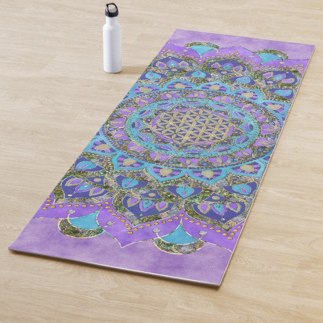 Flower Of Life - Mandala India Style 2 Yoga Mat (In Situ)