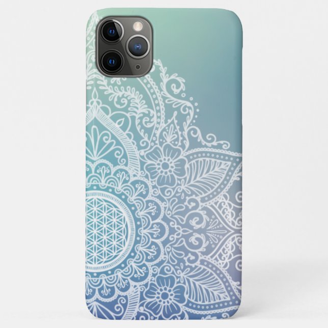 Flower of life Mandala pastel blue Case-Mate iPhone Case (Back)
