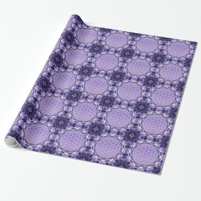 Flower of Life - Mandala - purple Wrapping Paper (Unrolled)