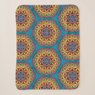Flower of Life Mandala Sherpa Blanket
