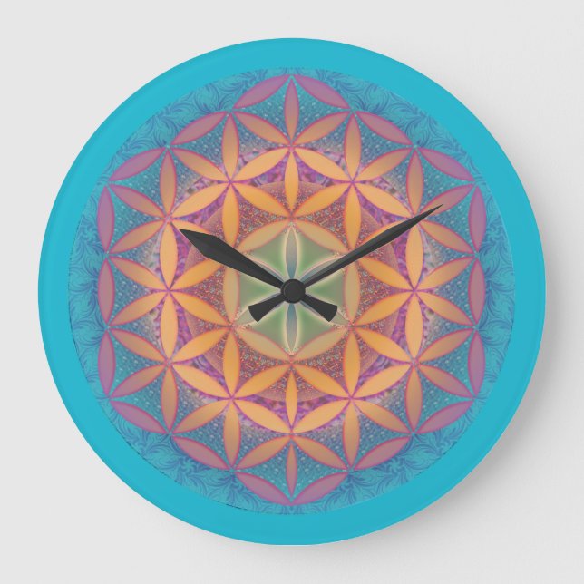 Flower of Life Mandala Wall Clock (Front)