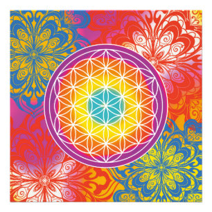 Flower of life mandala zen photo print