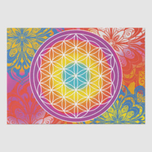 Flower of life mandala zen tissue paper
