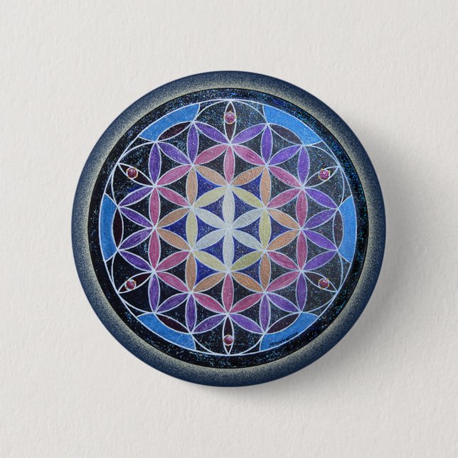Flower of Life Mandela Button (Front)