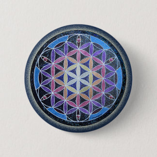 Flower of Life Mandela Button