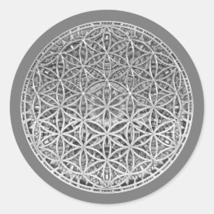 FLOWER OF LIFE - Medal Silver Classic Round Sticker