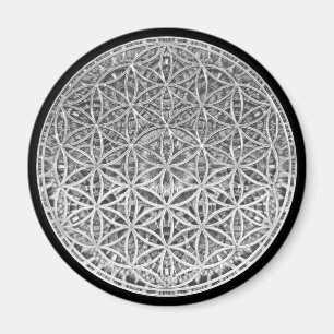 FLOWER OF LIFE - Medal Silver Magnet