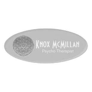 FLOWER OF LIFE - Medal Silver Name Tag