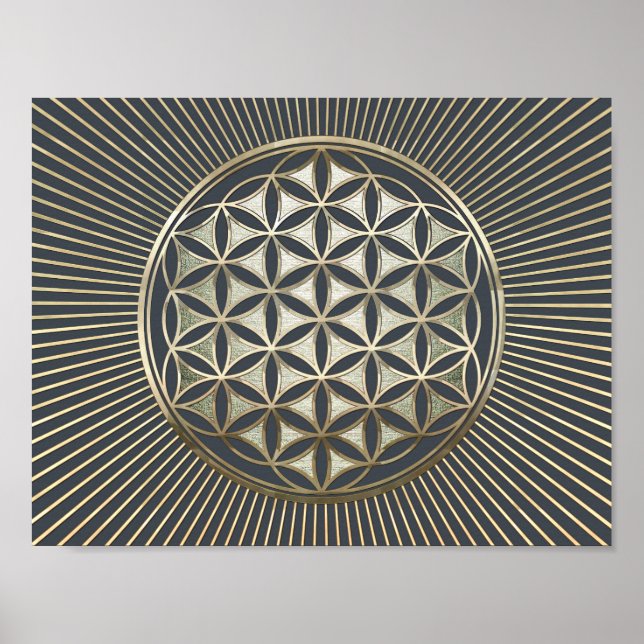 Flower of life metallic embossed poster (Front)