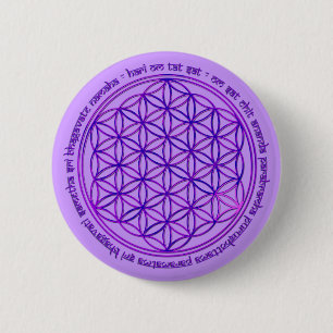 Flower Of Life - Moola Mantra - violet 6 Cm Round Badge