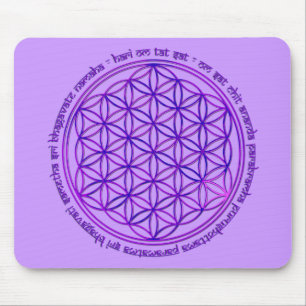 Flower Of Life - Moola Mantra - violet Mouse Mat