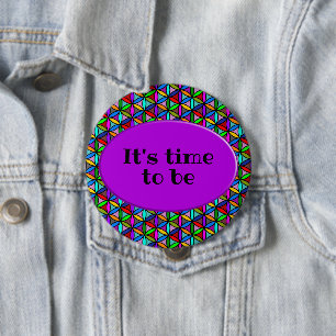 FLOWER OF LIFE - multi colored gradients pattern 2 10 Cm Round Badge