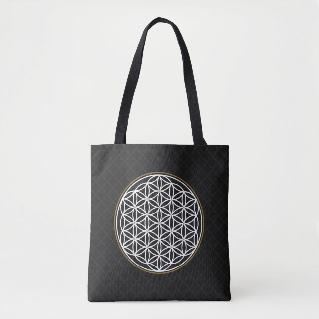 FLOWER OF LIFE MYSTICAL SYMBOL TOTE BAG (Front)