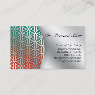 Flower of Life Nature Business Card Silver
