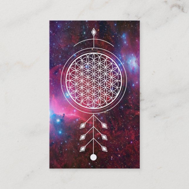 *~* Flower of Life Nebuala Reiki Yoga Astrology Business Card (Front)