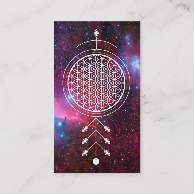 *~* Flower of Life Nebula Yoga Reiki Astrology Business Card (Front)