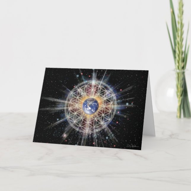 Flower of Life on Earth Card (Front)