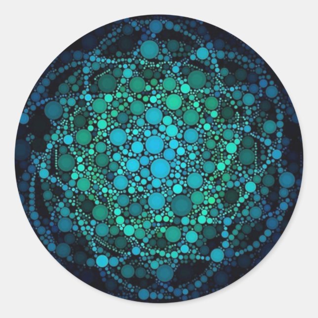 FLOWER OF LIFE ORBS CLASSIC ROUND STICKER (Front)