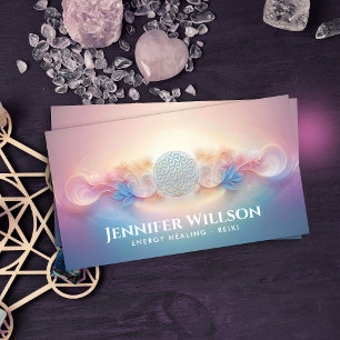 Flower of life Ornament - gentle pastels Business Card