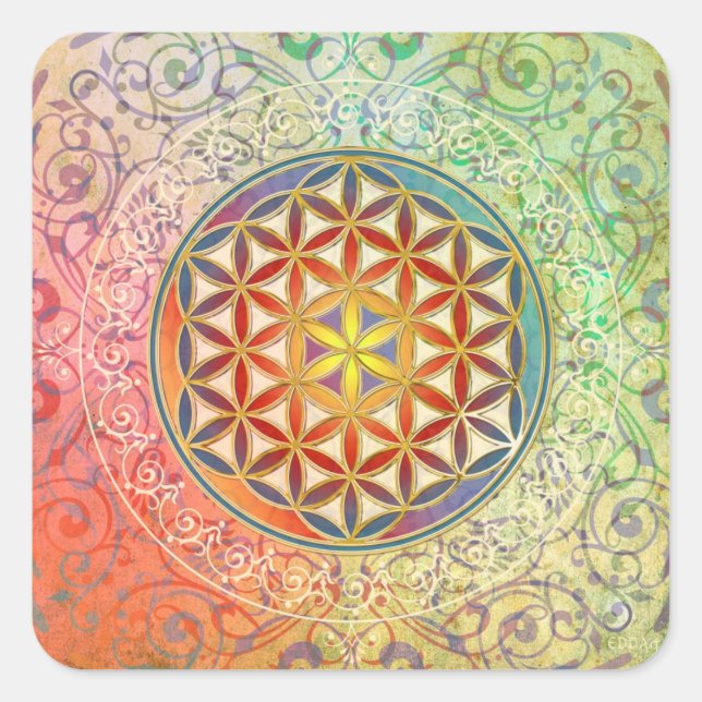 Flower of Life - Ornament I Square Sticker (Front)
