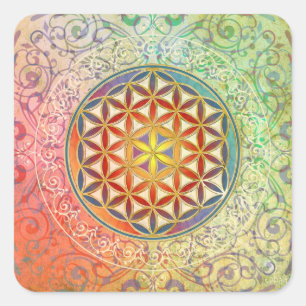 Flower of Life - Ornament I Square Sticker