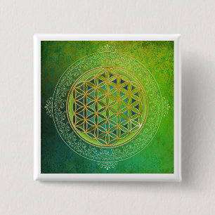 Flower of Life - Ornament II 15 Cm Square Badge
