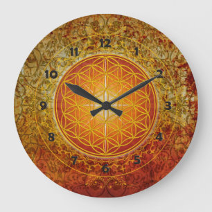 Flower of Life - Ornament III Large Clock
