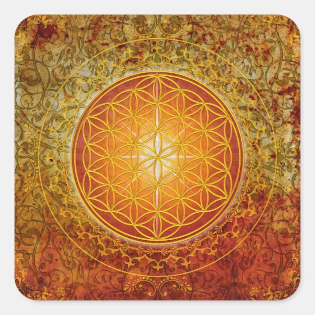 Flower of Life - Ornament III Square Sticker (Front)
