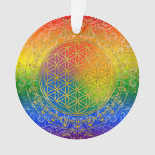 Flower of Life - Ornament Rainbow gold