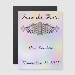 Flower Of Life - ornaments black I + your backgr. Magnetic Invitation