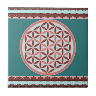 "Flower of Life – Pastel & Earthy Harmony" Tile