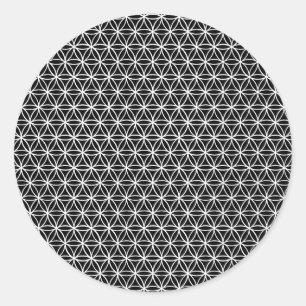 Flower of Life Pattern: Black & White Classic Round Sticker