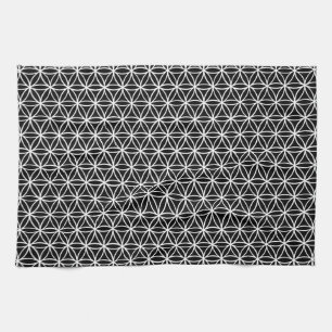 Flower of Life Pattern: Black & White Tea Towel