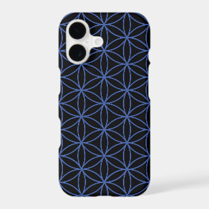 Flower of Life Pattern – Blue on Black