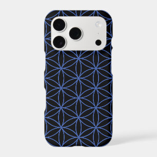 Flower of Life Pattern – Blue on Black