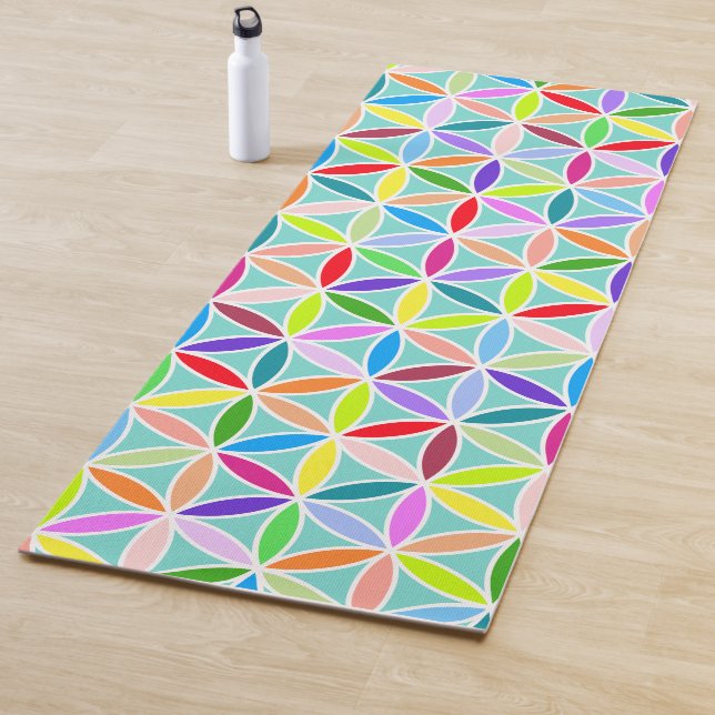 Flower of Life Pattern – Multicoloured Yoga Mat (In Situ)