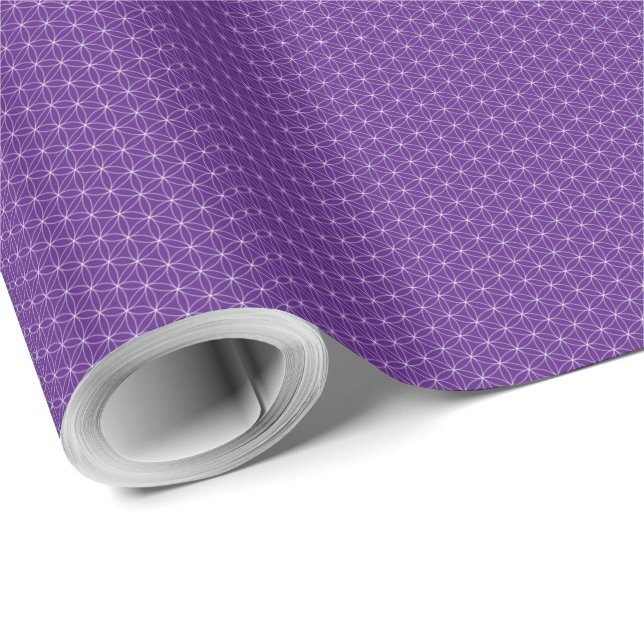 Flower of Life Pattern Purple Wrapping Paper (Roll Corner)