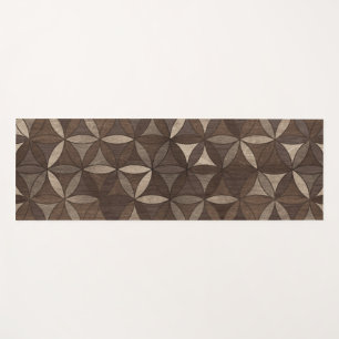 Flower of life pattern - Wooden Texture Yoga Mat