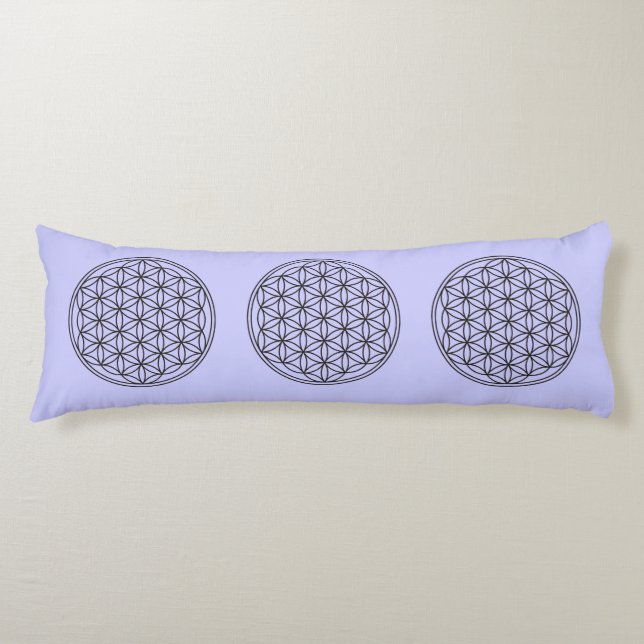 Flower Of Life - plain black + your background Body Cushion (Front)