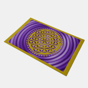 Flower of Life - punched gold + your ideas Doormat