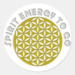 FLOWER OF LIFE - punched - SPIRIT ENERGY TO GO Classic Round Sticker