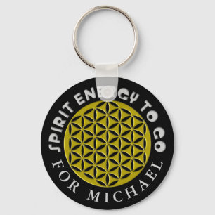 FLOWER OF LIFE - punched - SPIRIT ENERGY TO GO Key Ring