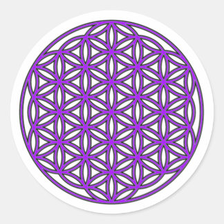 Flower of Life Purple Classic Round Sticker