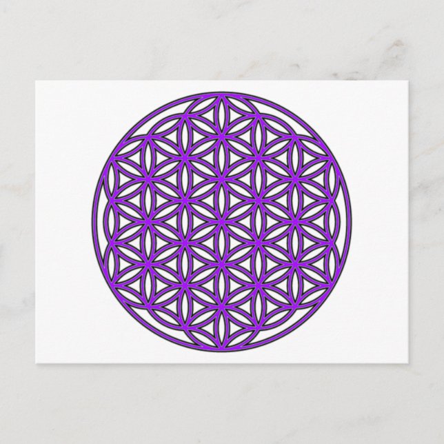 Flower of Life Purple Postcard (Front)