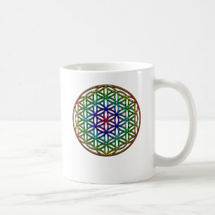 Flower of Life (rainbow) sacred geometry symbol Coffee Mug