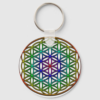 Flower of Life (rainbow) sacred geometry symbol Key Ring