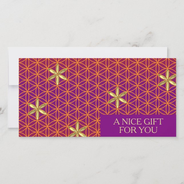 FLOWER OF LIFE - red gold pattern (Front)