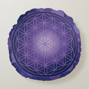 flower of life round cushion